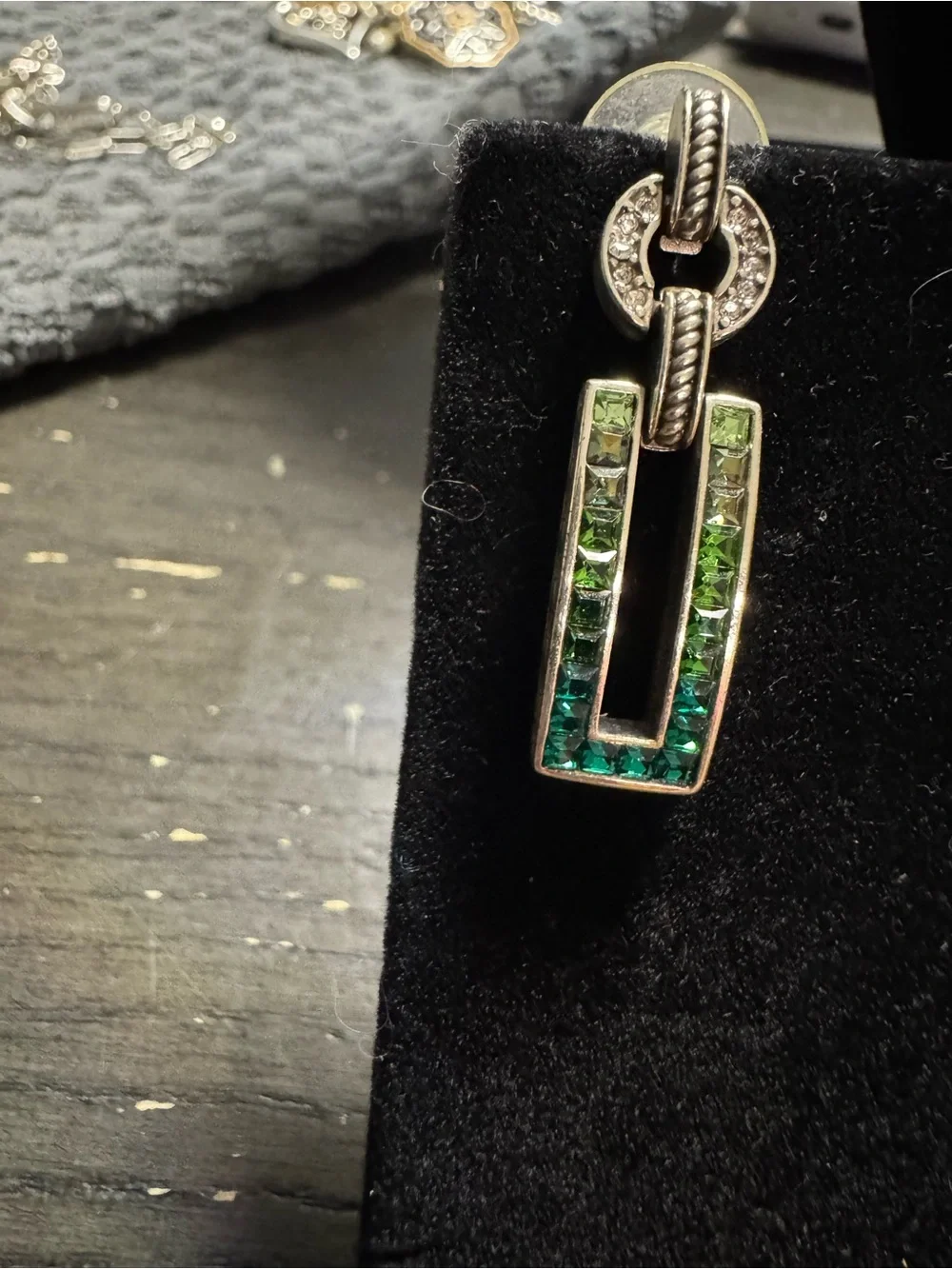 Brighton retired Green Ombre Crystal Drop Earrings - Women Jewelry
